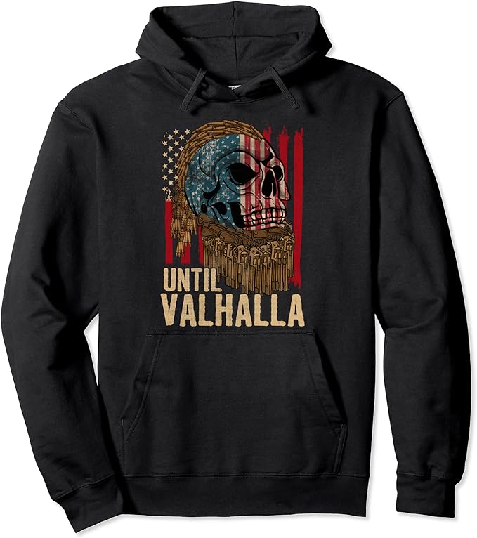 Until Valhalla Viking US Flag Vintage ShirtTil Valhalla Pullover